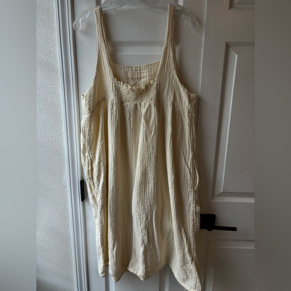 XL Stars Above Cotton Cream Gauze Pockets Dress Night Wear Gown Cottagecore - Picture 5 of 8